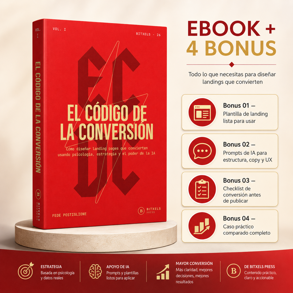 Ebook El Código de la Conversión con plantilla de Figma, prompts de IA, checklist y caso práctico